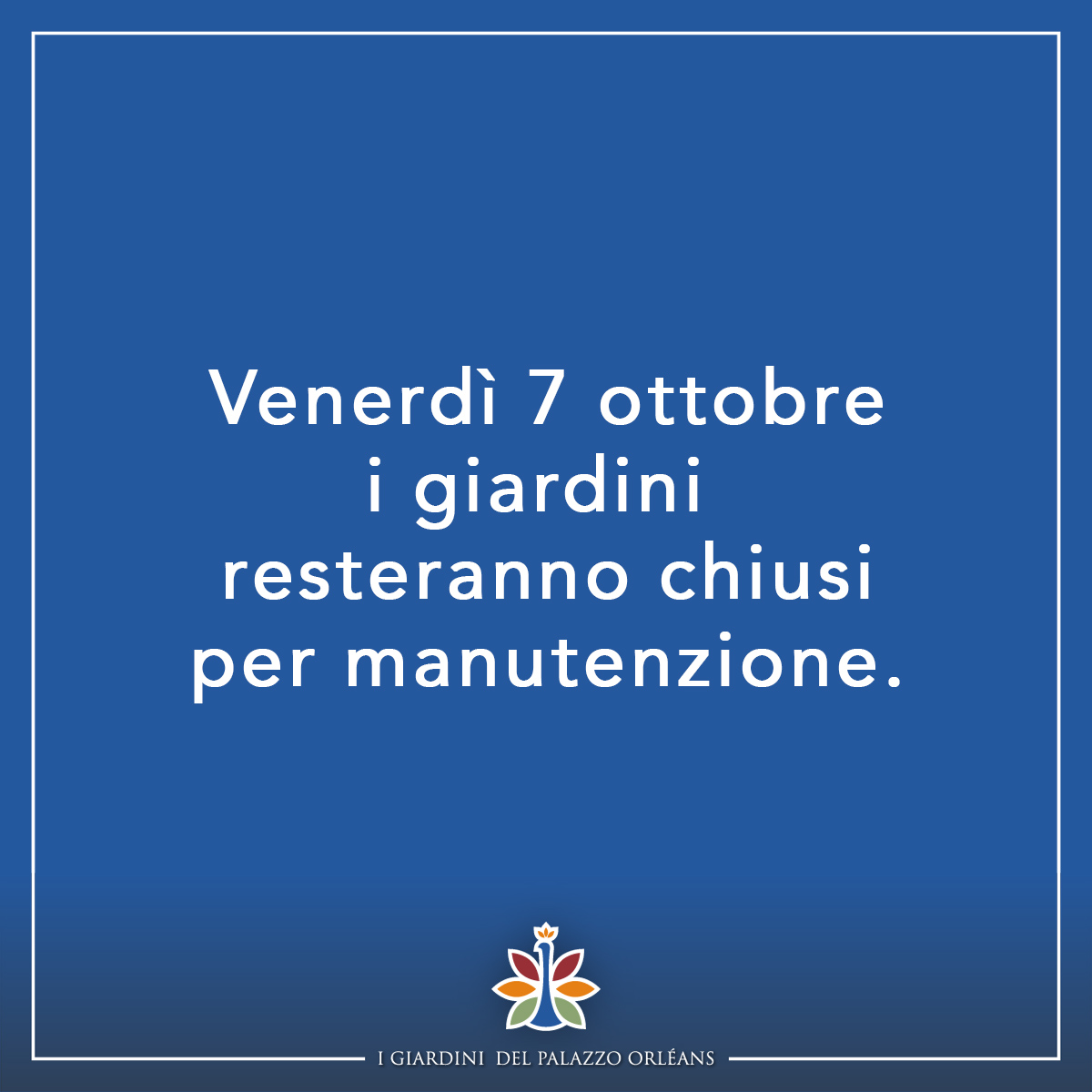 Venerdi 7 ottobre chiusi per manutenzione