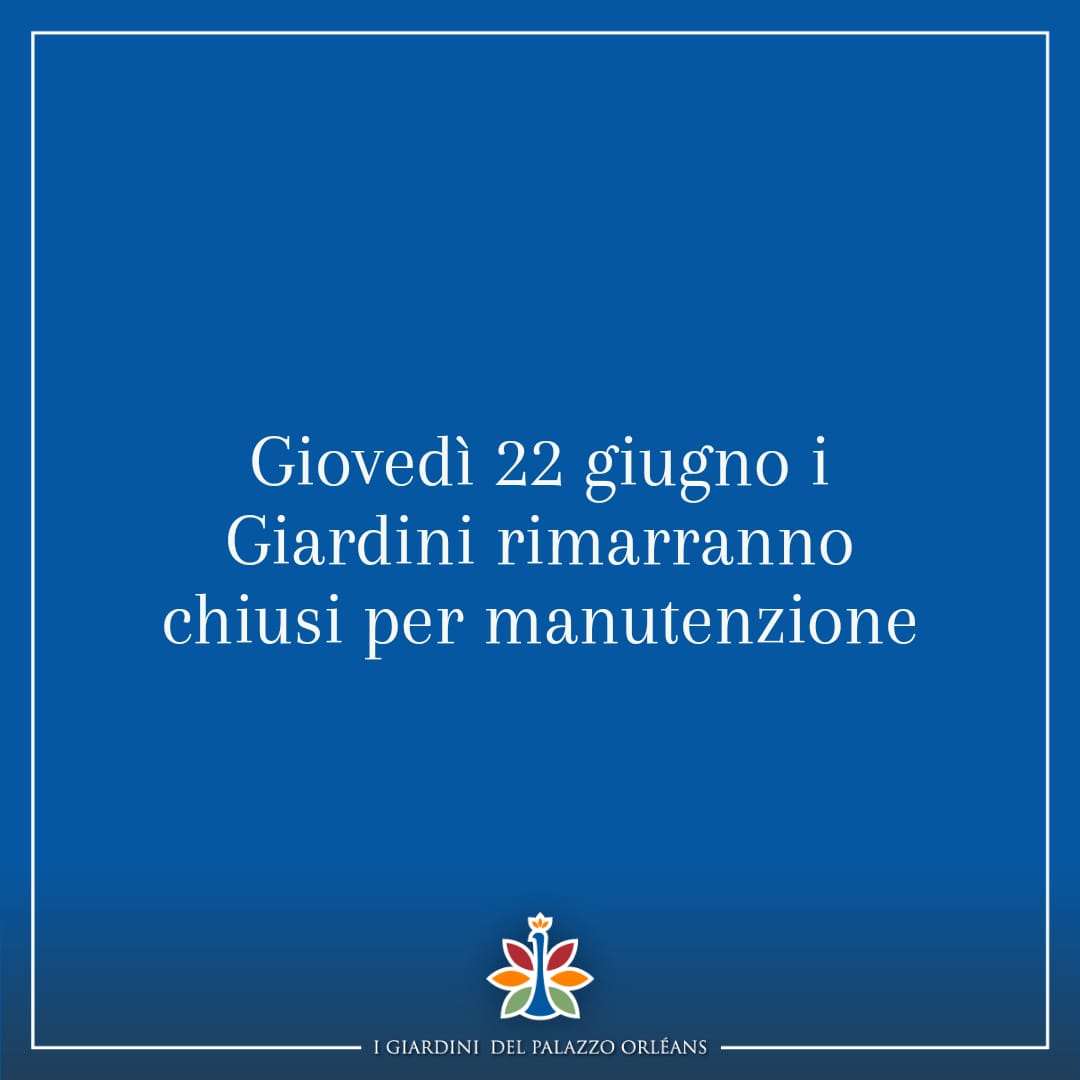 Manutenzione straordinaria. Domani i Giardini resteranno chiusi al pubblico.
