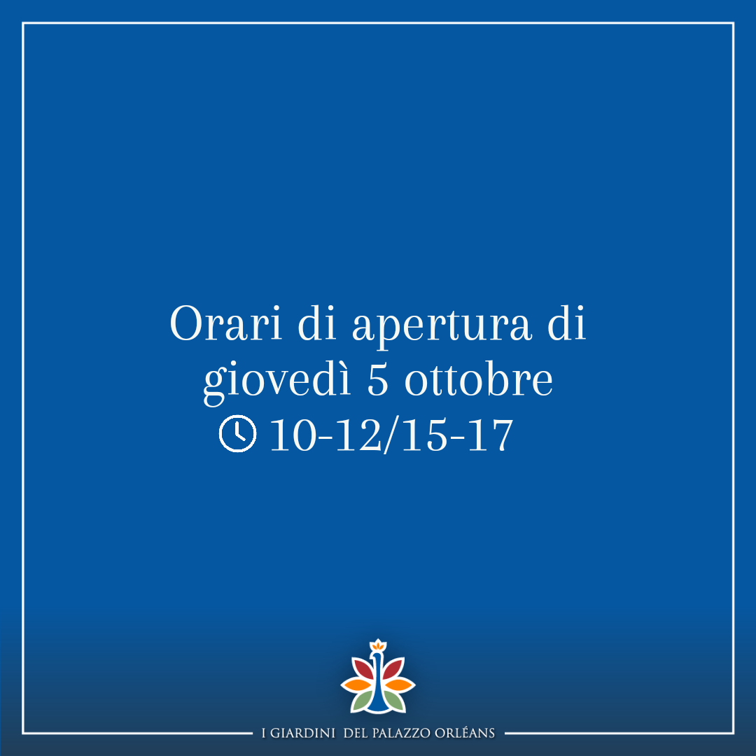 Orari di apertura di giovedì 5 ottobre